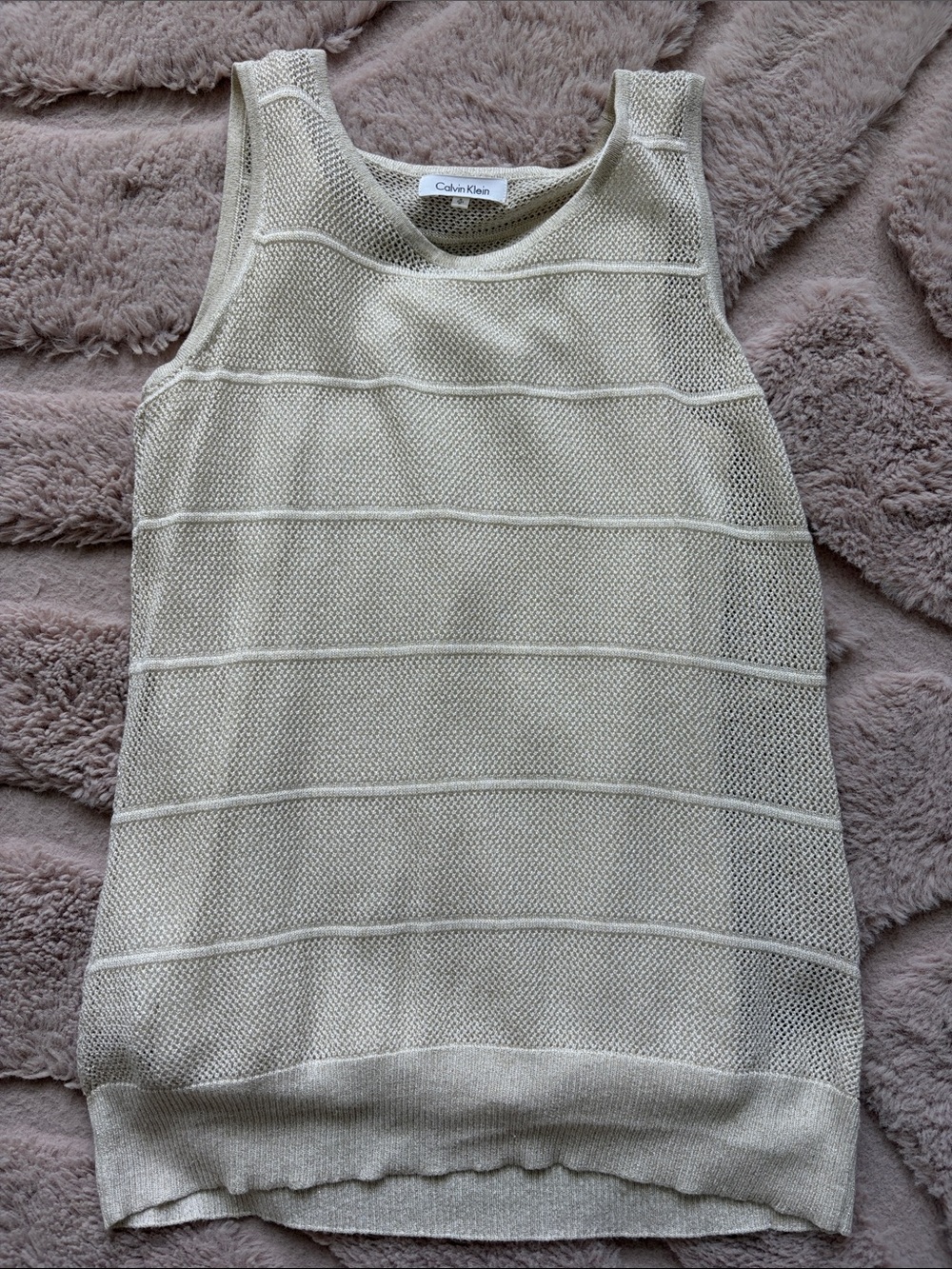 Calvin Klein Beige Knit Sleeveless Top